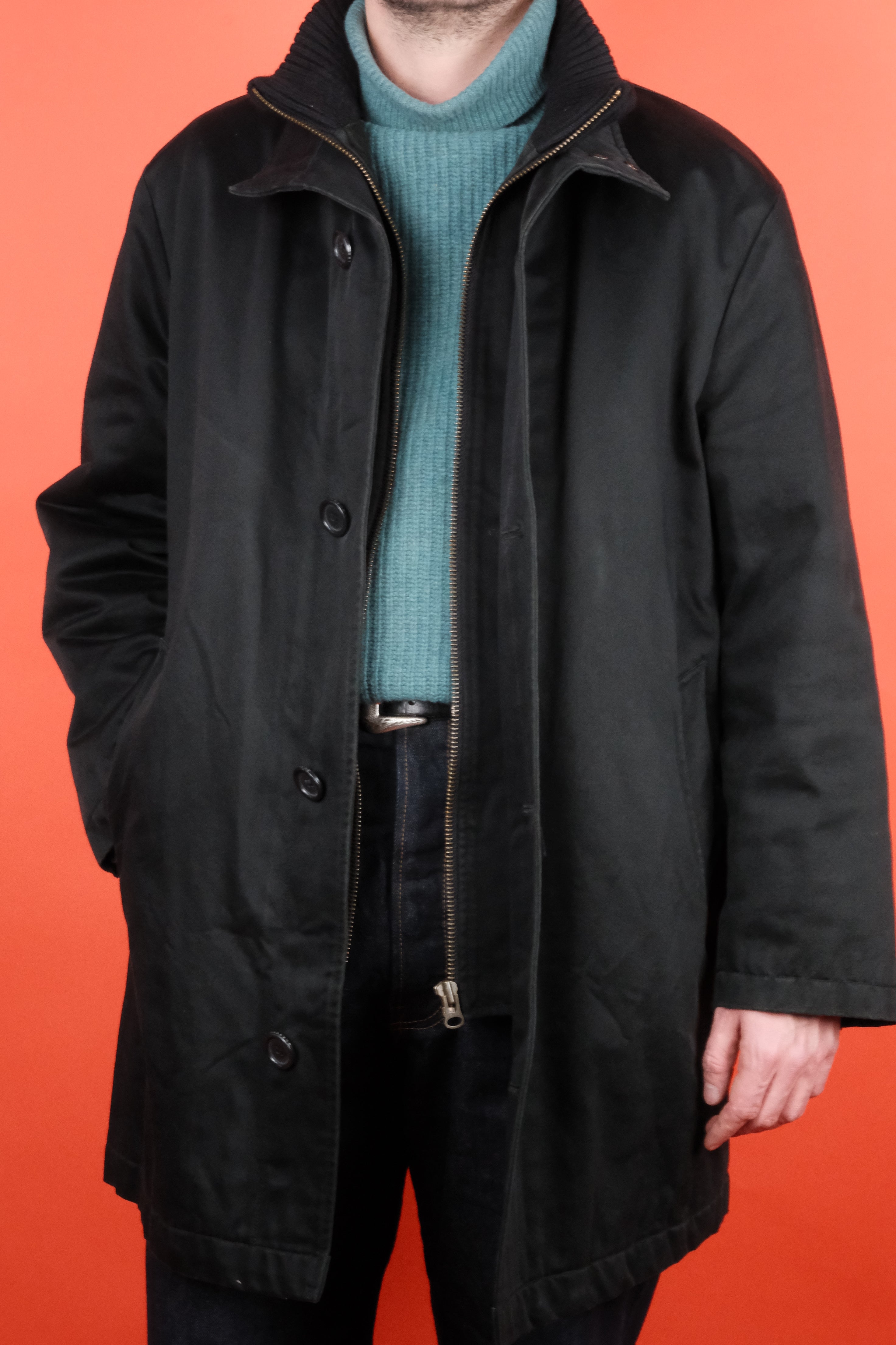 Burberry London black fireman coat USA製-