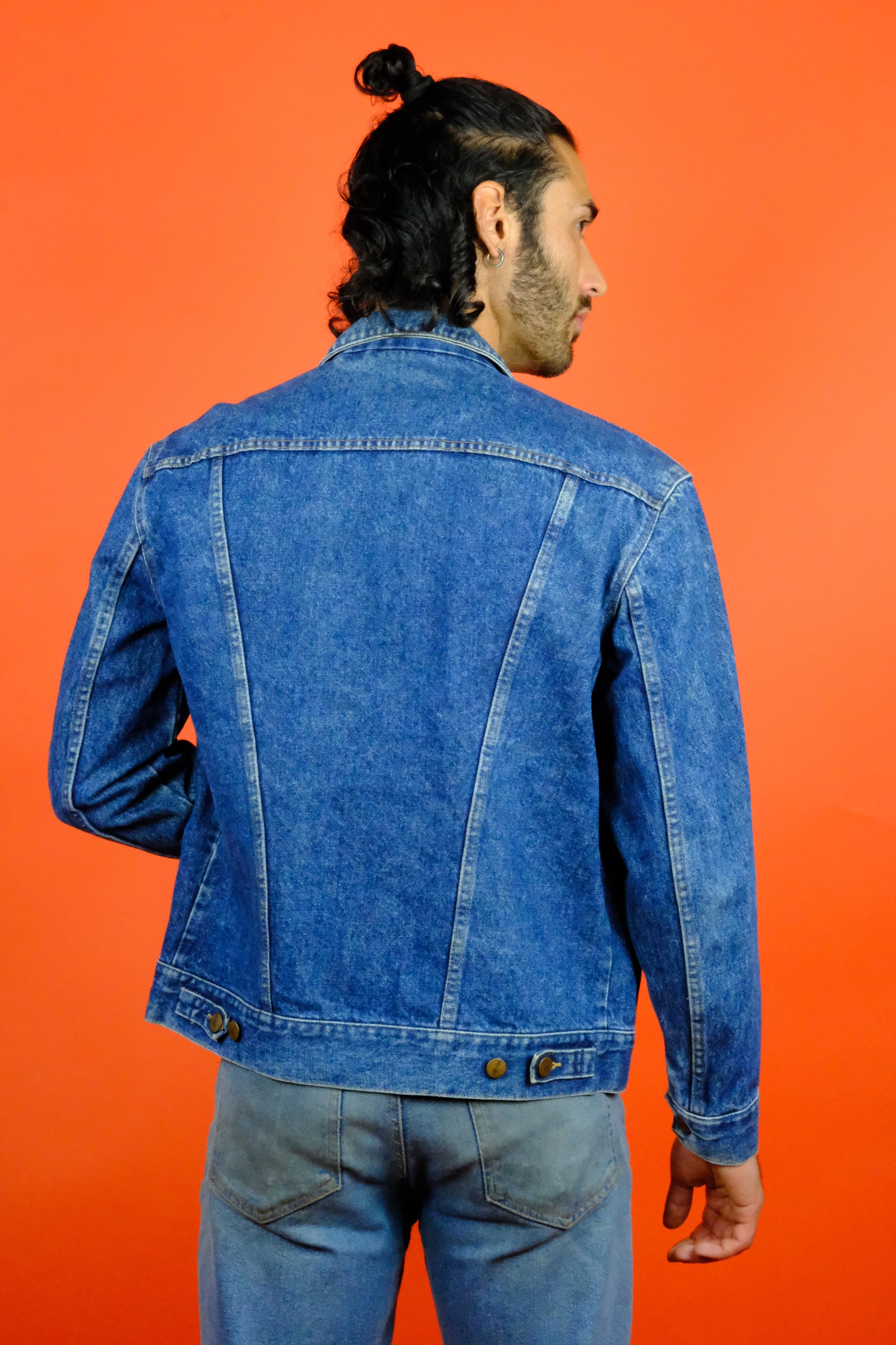 Wrangler Faded Dark Blue Denim Jacket 'L' ~ Vintage Store 