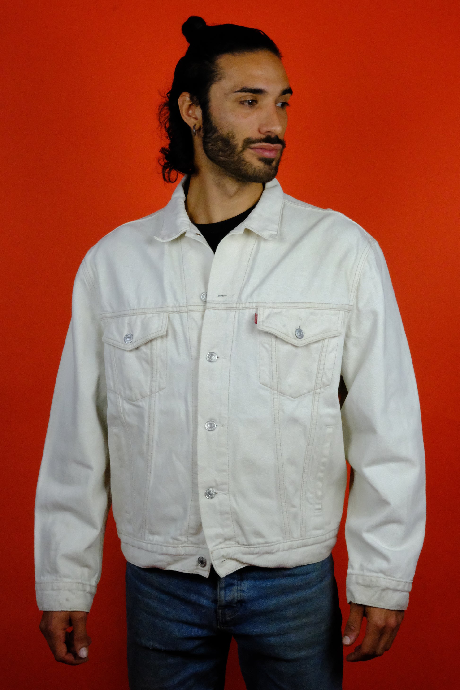 Levi's Red Tab White Denim Jacket 'XL' ~ Vintage Store 