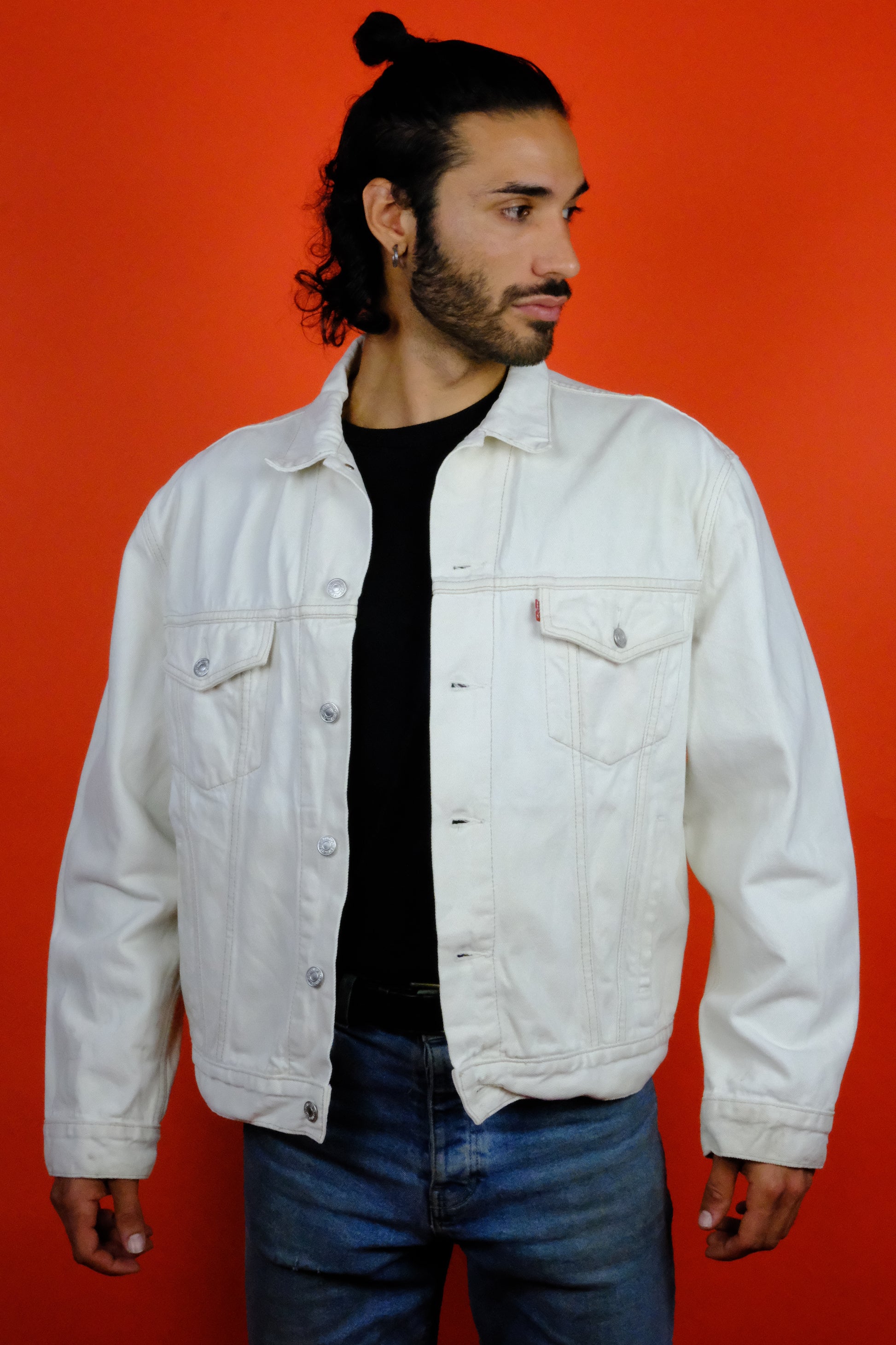 Levi's Red Tab White Denim Jacket 'XL' ~ Vintage Store 