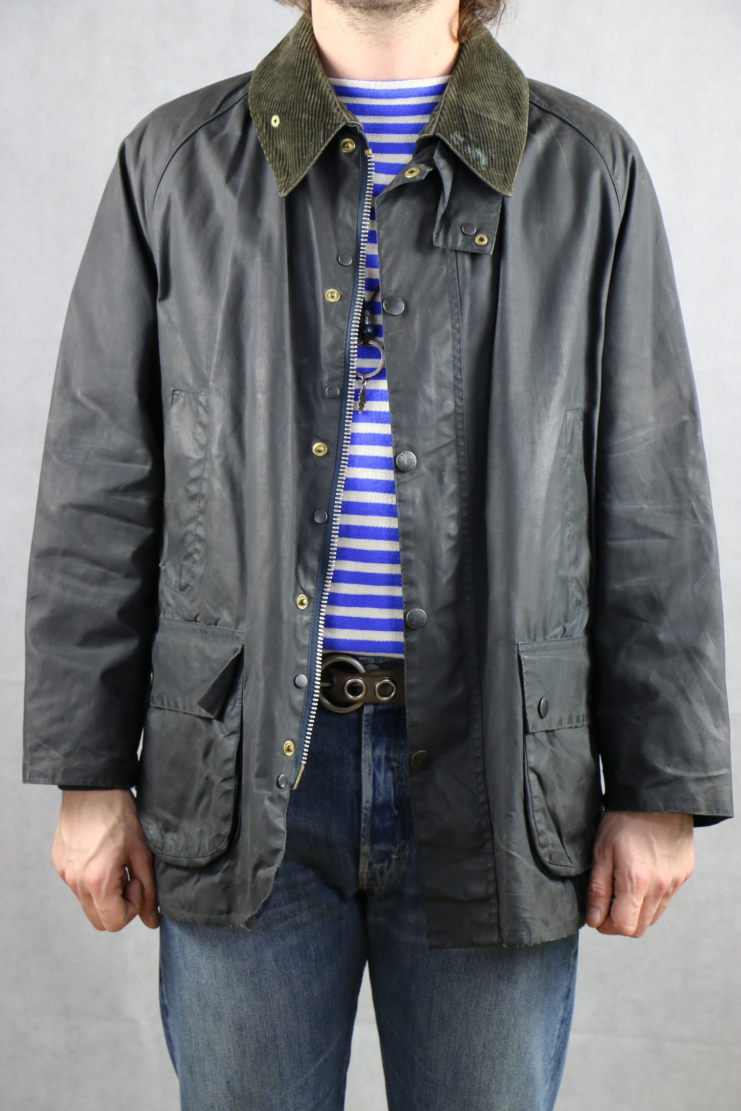 barbour wax jacket with belt