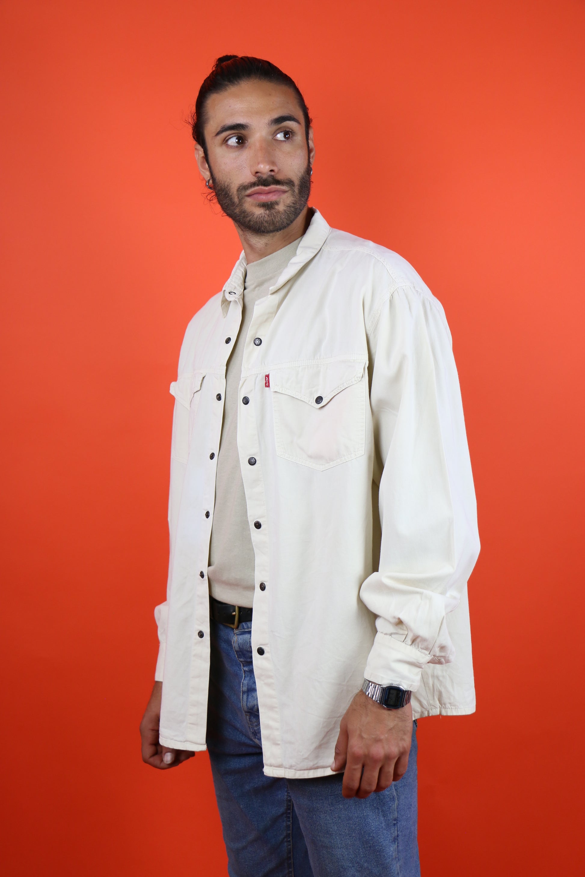 Levis White Denim Shirt ~ Vintage Store 