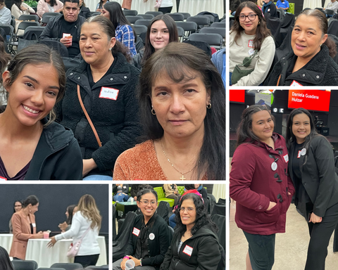 Pictures of Latina scholarship winners and families