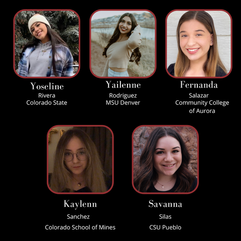 Headshots of Latina scholars recipients of Latinas First Foundation scholarship for 2022