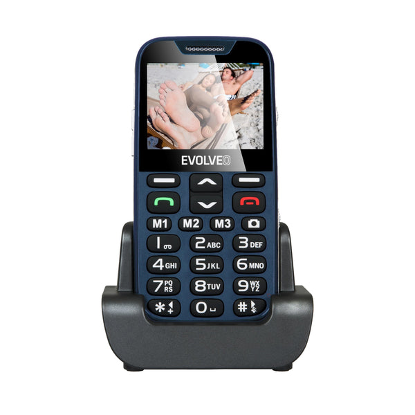 Tlačítkový telefon pro seniory Evolveo EasyPhone XD, modrá