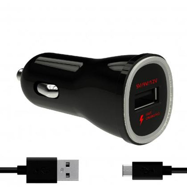 Nabíječka do auta WG 1xUSB 2,4A, Fast Charging + kabel Type C