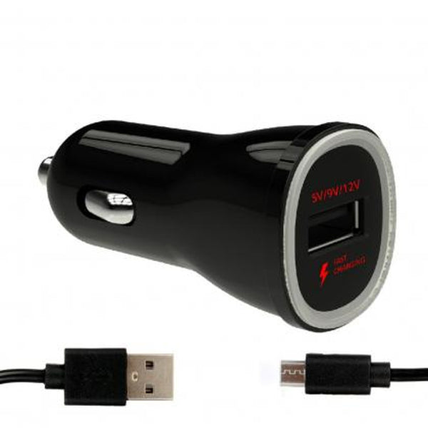 Nabíječka do auta WG 1xUSB + kabel Micro USB, černá