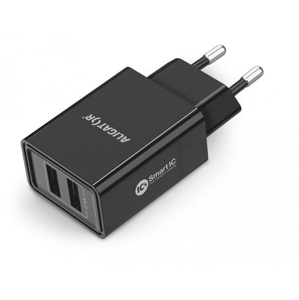 Chytrá nabíječka Aligator 2,4A, 2xUSB, smart IC, černá