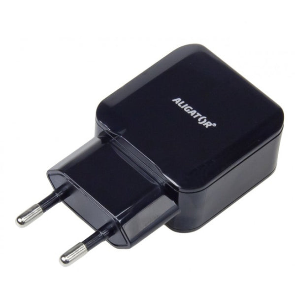 Nabíječka Aligator 2xUSB 2.4A, Turbo charge, černá