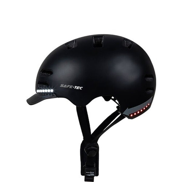 Chytrá helma SafeTec SK8, S, LED blinkry, bluetooth, černá OBAL P