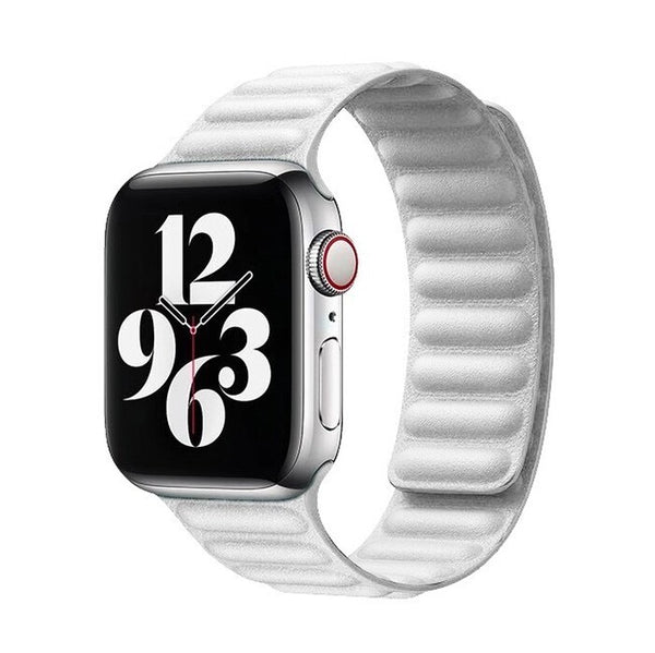 Řemínek pro Apple Watch 38/40/41mm, Double Suction kožený, bílá