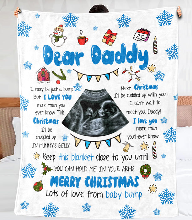 Personalized Blanket For New Dad From Baby You Can Hold Me Your Arm Sonogram Custom Name & Photo First Christmas Gifts