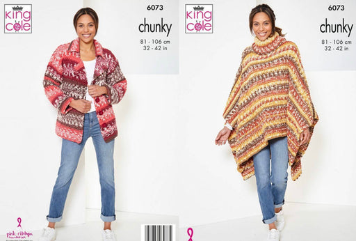 4861 King Cole chunky ladies poncho knitting pattern – Wool And