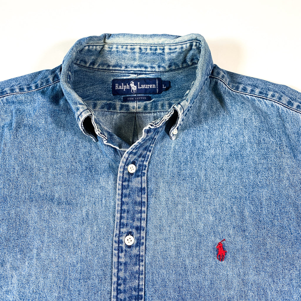 Vintage 90's Polo Ralph Lauren Denim Button Down Shirt – CobbleStore Vintage