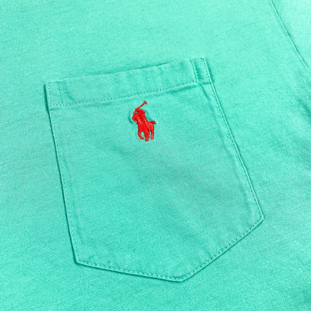 Vintage 90's Polo Ralph Lauren Mint Green Minimal Pocket T-Shirt –  CobbleStore Vintage