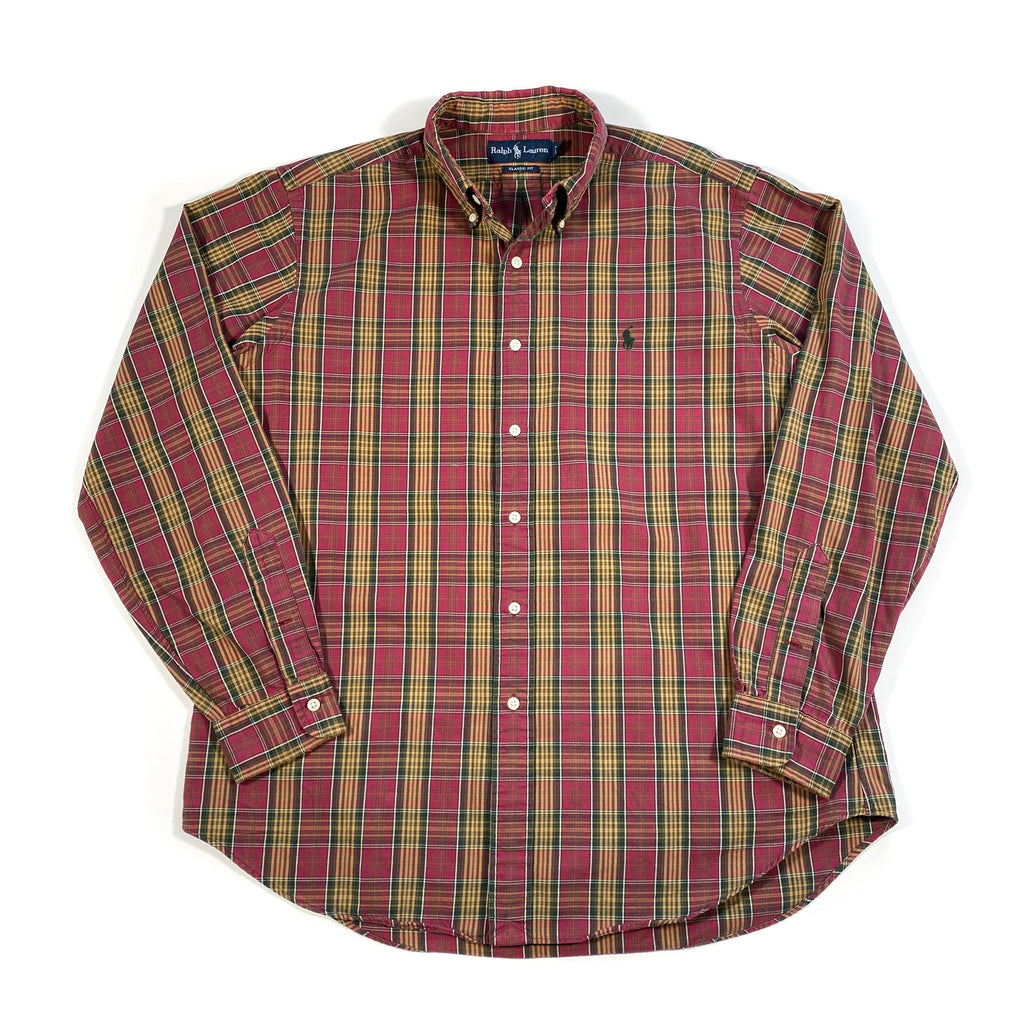 Vintage 90's Polo Ralph Lauren Red Plaid Size Large Button Down Shirt –  CobbleStore Vintage