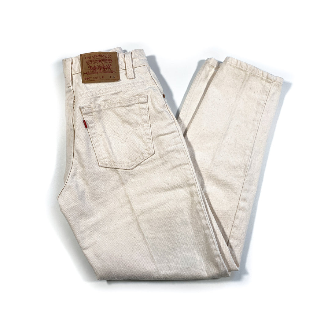 Vintage 1994 Levi's 550 Made in USA 26x29 High Waisted Beige Jeans –  CobbleStore Vintage