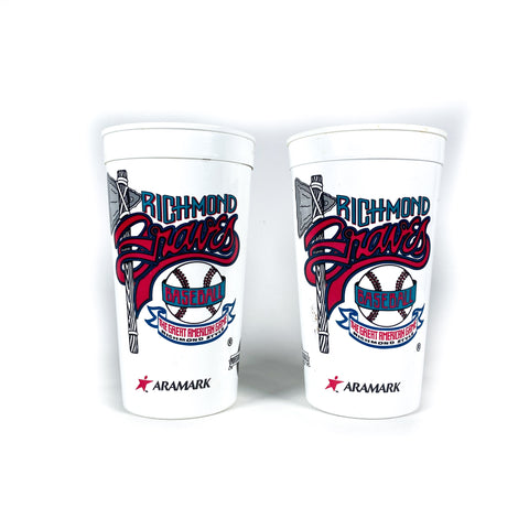 Vintage 90's Richmond Braves Big Gulp & Coffee Cup Set of 2