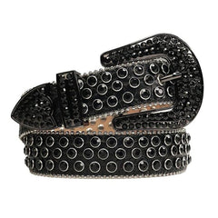 Black Strap with Black Studded Rhinestone Belt