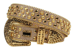 Gold Strap with Gold Crystal Studded Rhinestone Belt