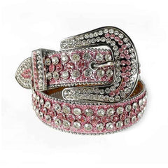 Pink Strap With Pink & Crystal Studded Rhinestone Belt