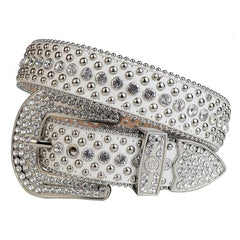 White Strap with Transparent Crystals Studded