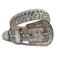 Silver Strap with Multi Color & Diamond Crystals Studded Rhinestone Belt