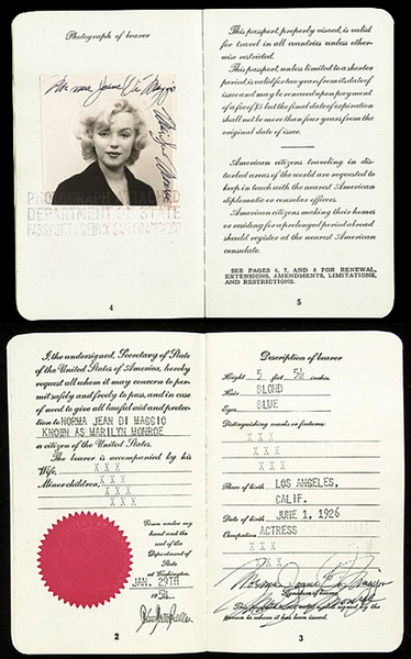 Marilyn Monroe's passport