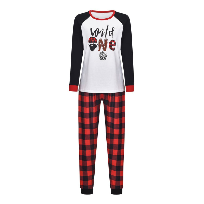 Christmas Family Matching Pajamas Set Parent-Kid Sleepwear Xmas Red Plaid Bottom Dad Mom Children Pjs