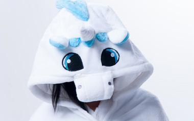 Blue Unicorn Animal Anime Kigurumi Winter Warm Cloak/Shawl/Blanket