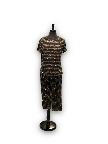 Women's Two Piece Cotton Jersey Knit Capri Pajama Set – Cantafio Sales