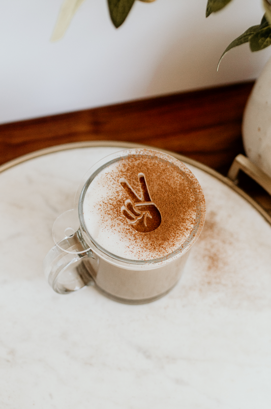 2pcs Creative Coffee Stencils Latte Art Stencils Powdered Sugar Sieve Template, Size: 12X10X0.2CM