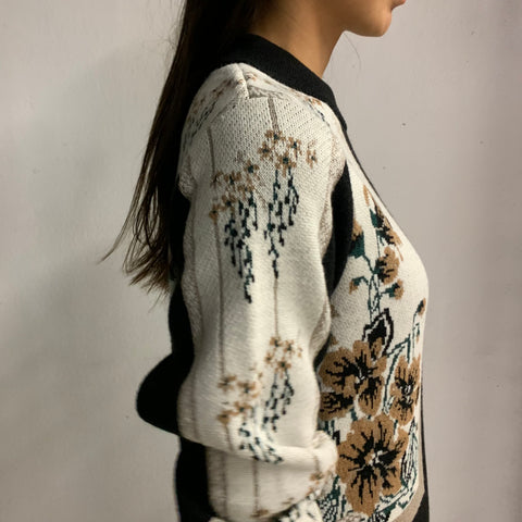 【MURRAL】Framed flower knit cardigan / Framed flower knit dress#N