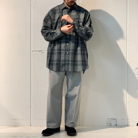 Graphpaper】 Sheer Check Oversized Regular Collar Shirt GM231