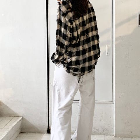 SUGARHILL】 DESTRRESSED OMBRE PLAID BLOUSE 23SSSH14 – ONENESS ...