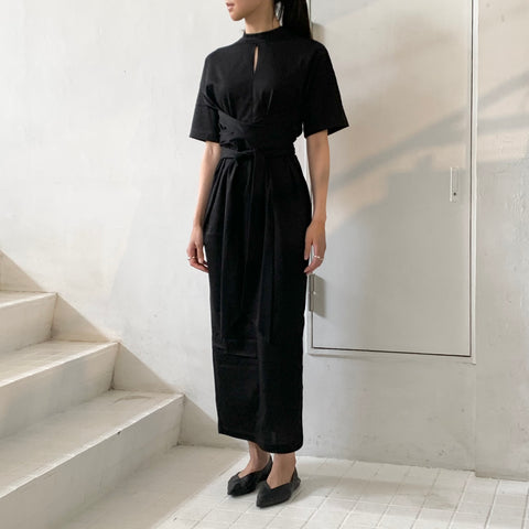 ワンピースmane Suvin Cotton Jersey Dress - black