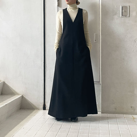 AURALEE】 TENSE WOOL DOUBLE CLOTH DRESS【IIROT】 High gauge Turtle