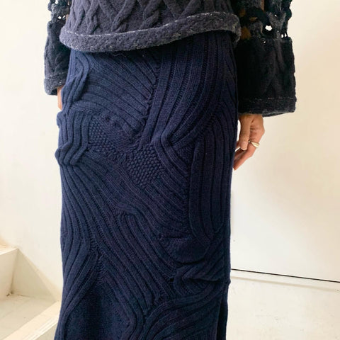 Mame Kurogouchi】 Basket Pattern Combination Knitted Pullover ...