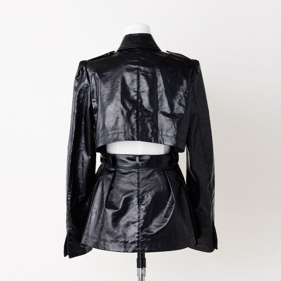 【FETICO/フェティコ】BELTED FAUX-LEATHER JACKET , FTC232-0204