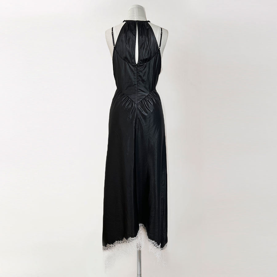 【FETICO/フェティコ】FAUX-LEATHER SATIN DRESS , FTC232-0802