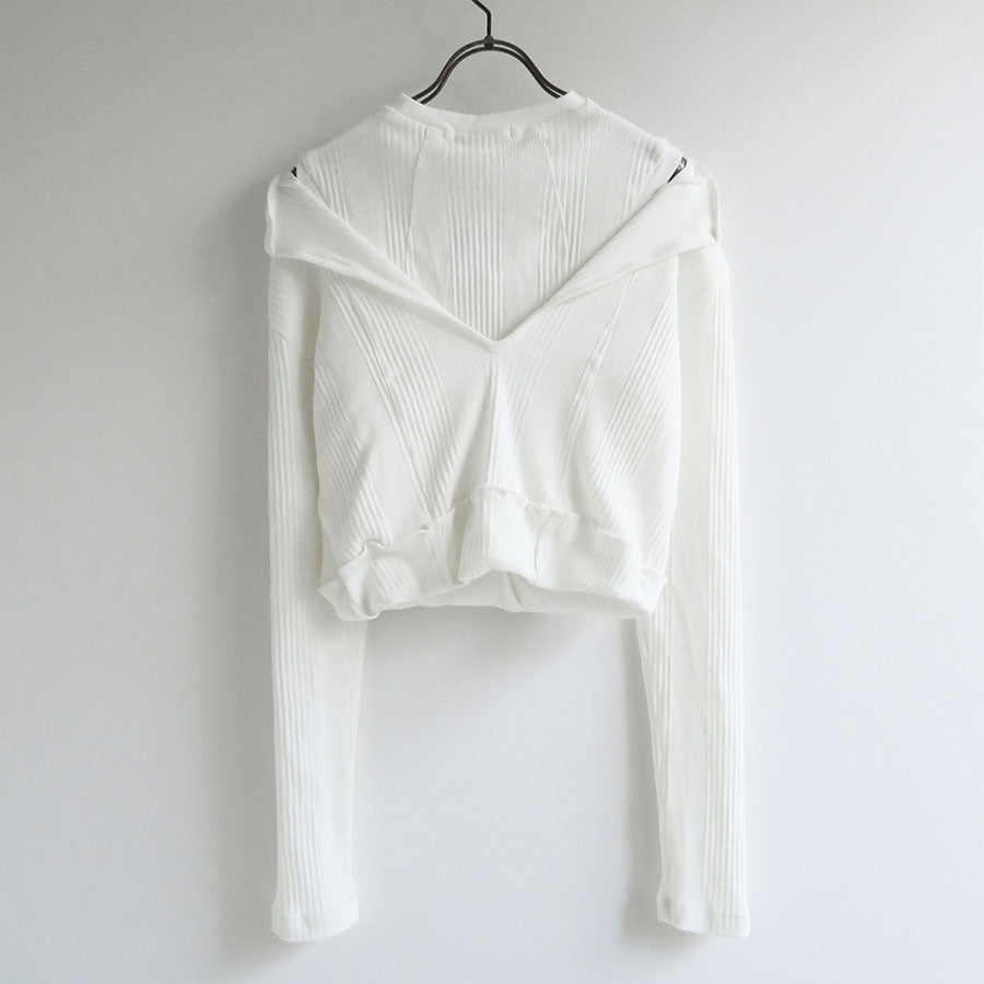 two faced top white / AKIKOAOKI 23SS アキコアオキ トップス Tシャツ