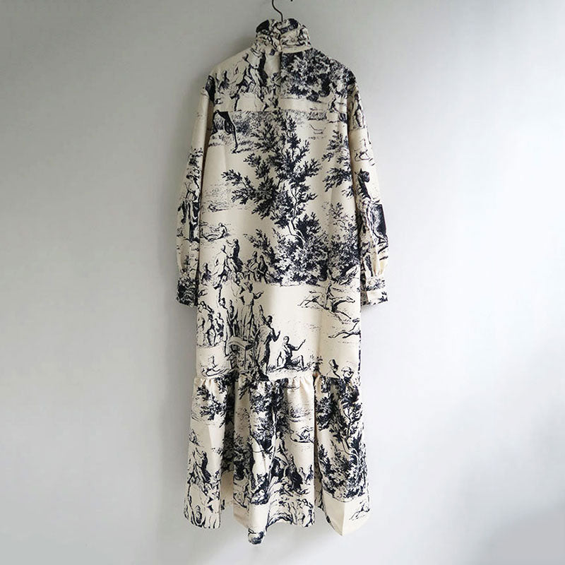 JOHN ジョン French Scenic Printed Dress ワンピース S オフホワイト