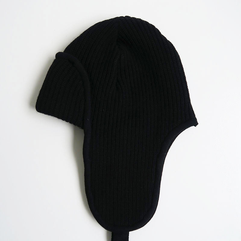 最高の品質 【新品未使用】FUMIE TANAKA ear cover knit cap 黒 ニット