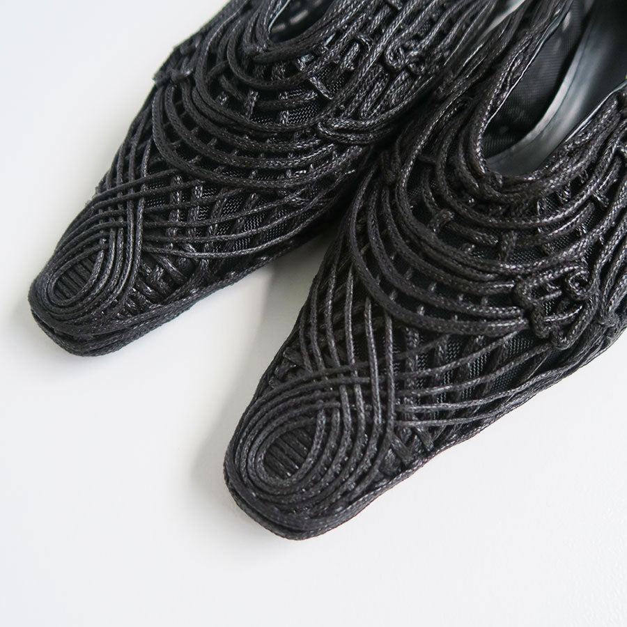 【Mame Kurogouchi/マメ】, Cord Embroidery Egg Heel Pumps , MM23SS-AC305