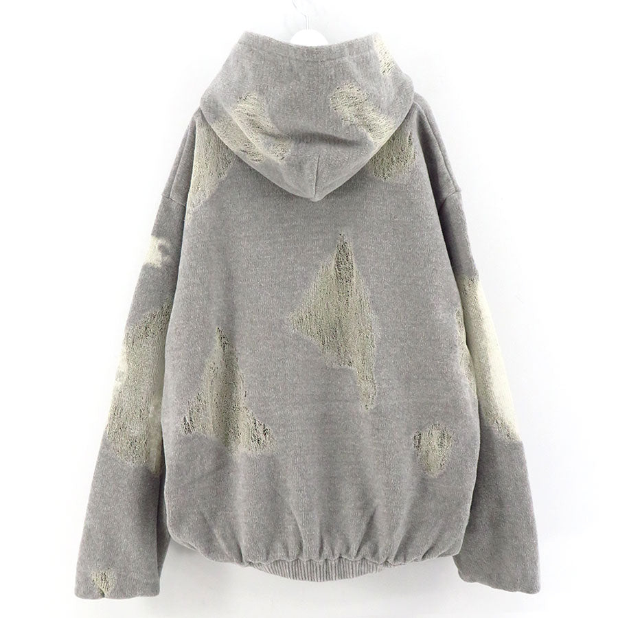 送料関税無料】Doublet 23SS RIPPED OFF KNIT HOODIE グレー パーカー