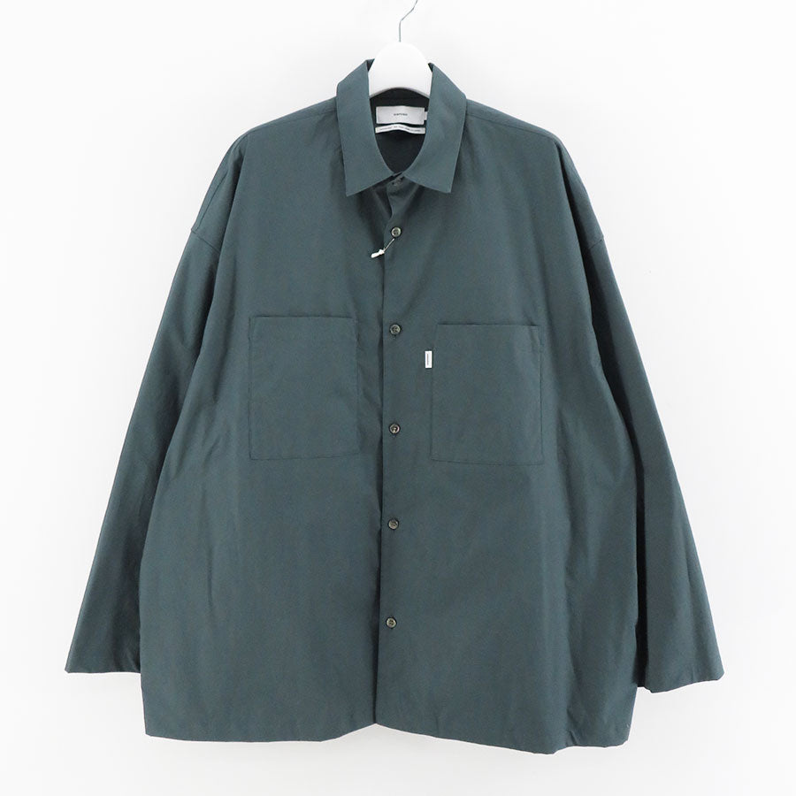 【Graphpaper/グラフペーパー】, Stretch Typewriter L/S Oversized Box Shirt (DARK  SLATE) , GM231-50199C