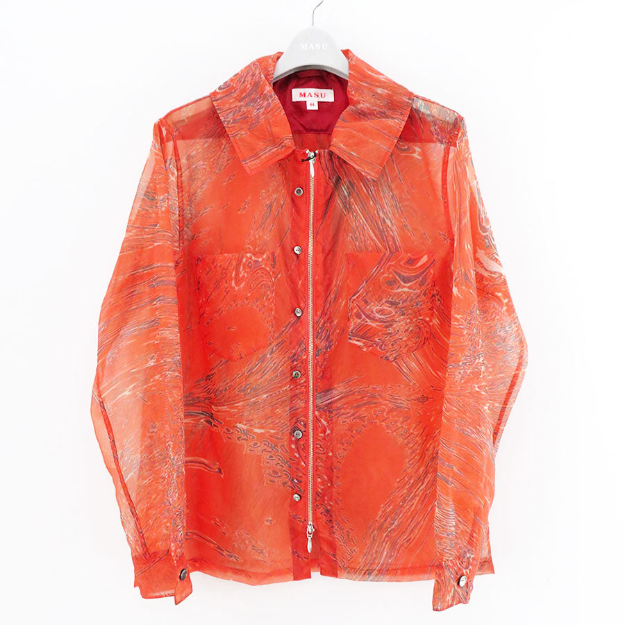 MASU 22aw ZIP-UP MARBLE BANDANA SHIRT | greenstake.com