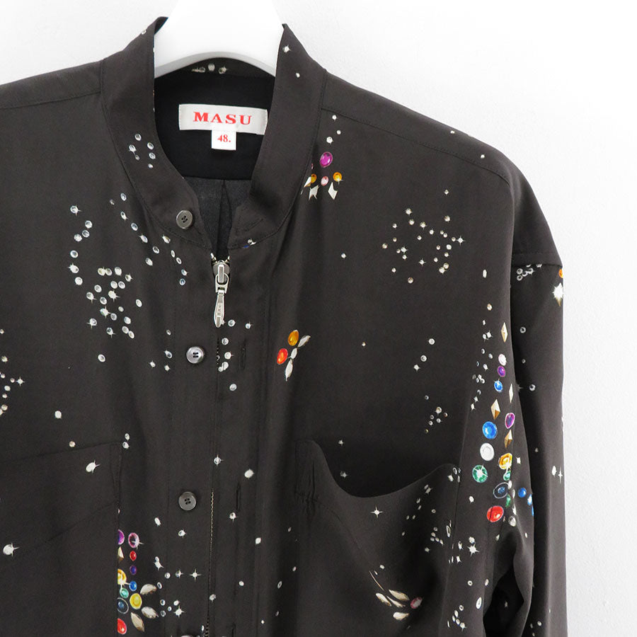 MASU 23SS ZIP-UP GALAXY SILK SHIRT - agedor.ma