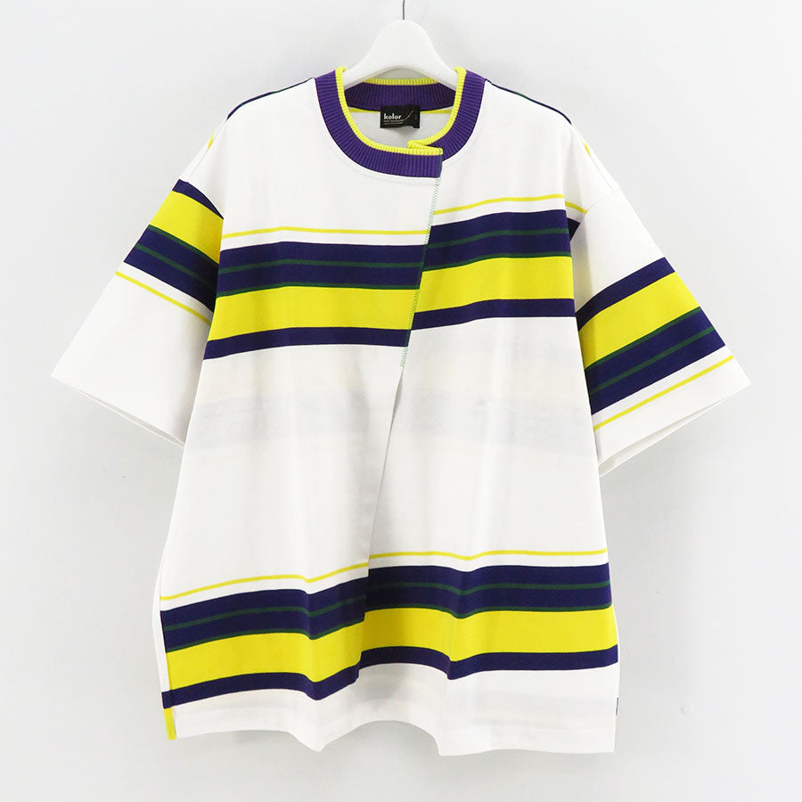 お得】【お得】kolor カラー 22SS ドッキングボーダーTシャツ Tシャツ