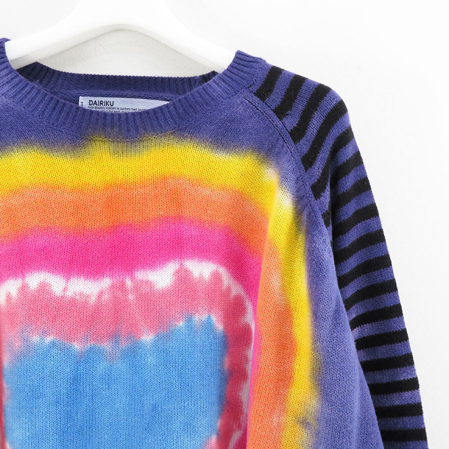 【DAIRIKU/ダイリク】, Heart Tie dye Border Knit , 23SSK-8